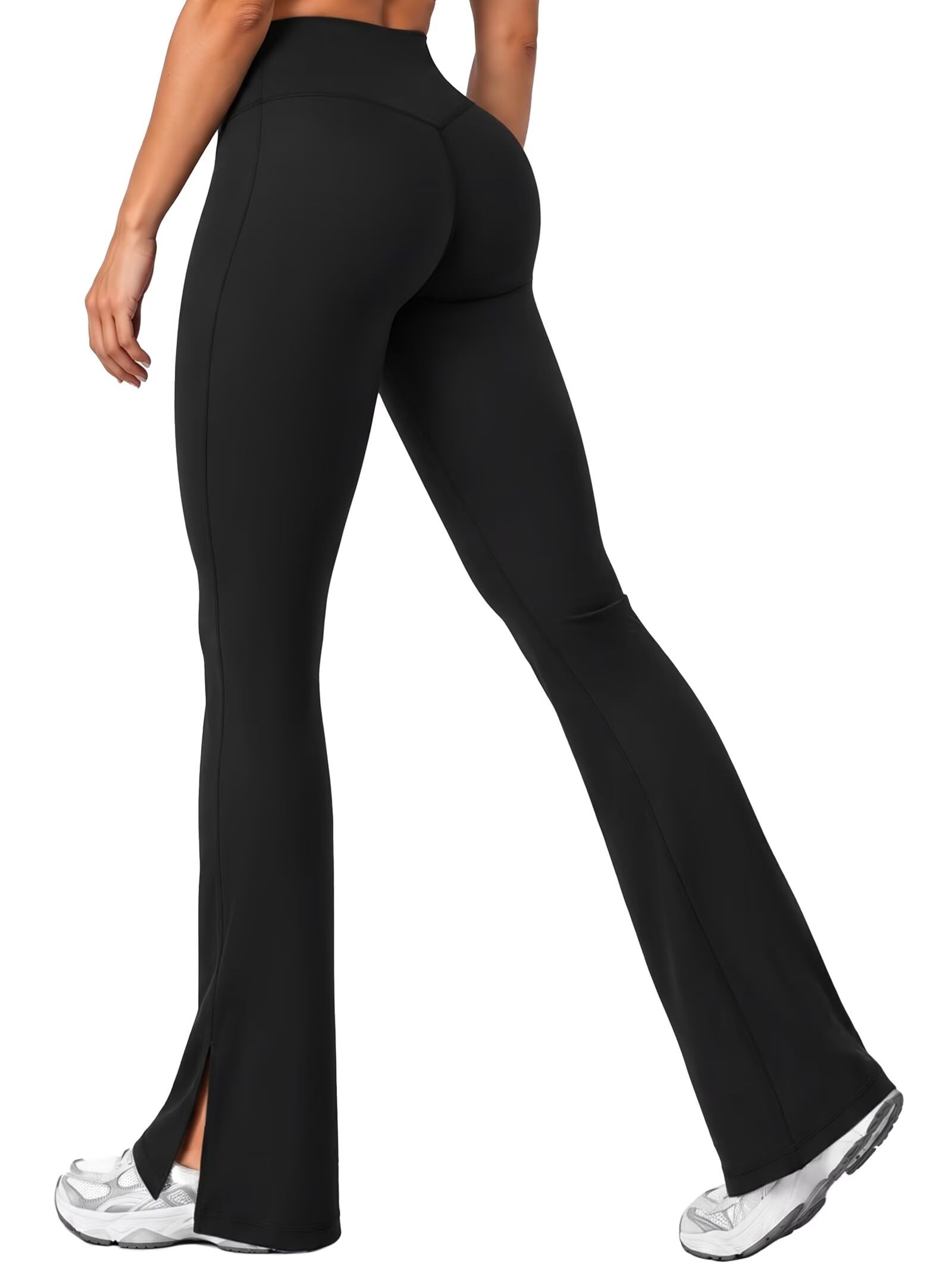 Sunzel Sunzfly Women's Bootcut High Waist Split Hem Flare Leggings Tummy Control