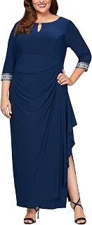 Alex Evenings Plus Size Dress with Keyhole Cutout Vestito per Occasioni Speciali Donna