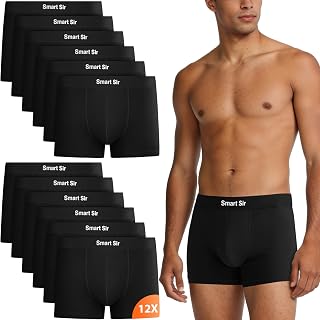 Smart Sir Mens Boxer Shorts Multipack (Pack of 6) Cotton Briefs Fitted Trunks Underwear for Man
