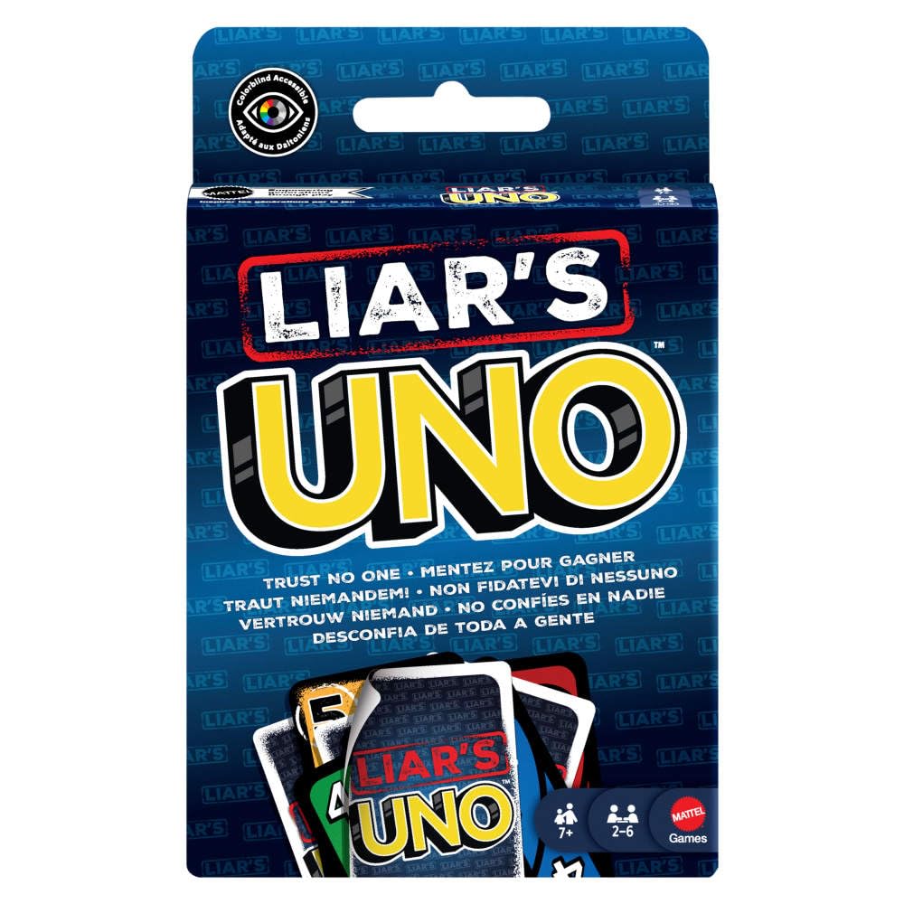 Mattel Games Liar's UNO Card Game, Ages 7+, Players 2-10