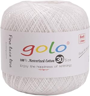 Golo Crochet Thread Size 30 for Tatting &amp; Crocheting - White Yarn 10-5200