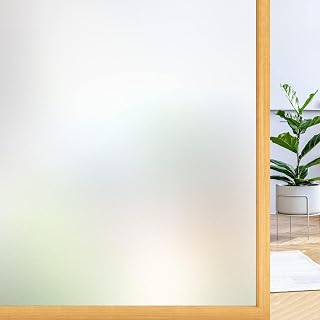 rabbitgoo Window Films for Privacy Frosted Glass Film, 44.5x200cm, Frosted | Static Cling Glass Sticker,Non-Adhesive Privacy Film Sun Blocking Window Covering Frosting Vinyl Bathroom Sliding Glass Door