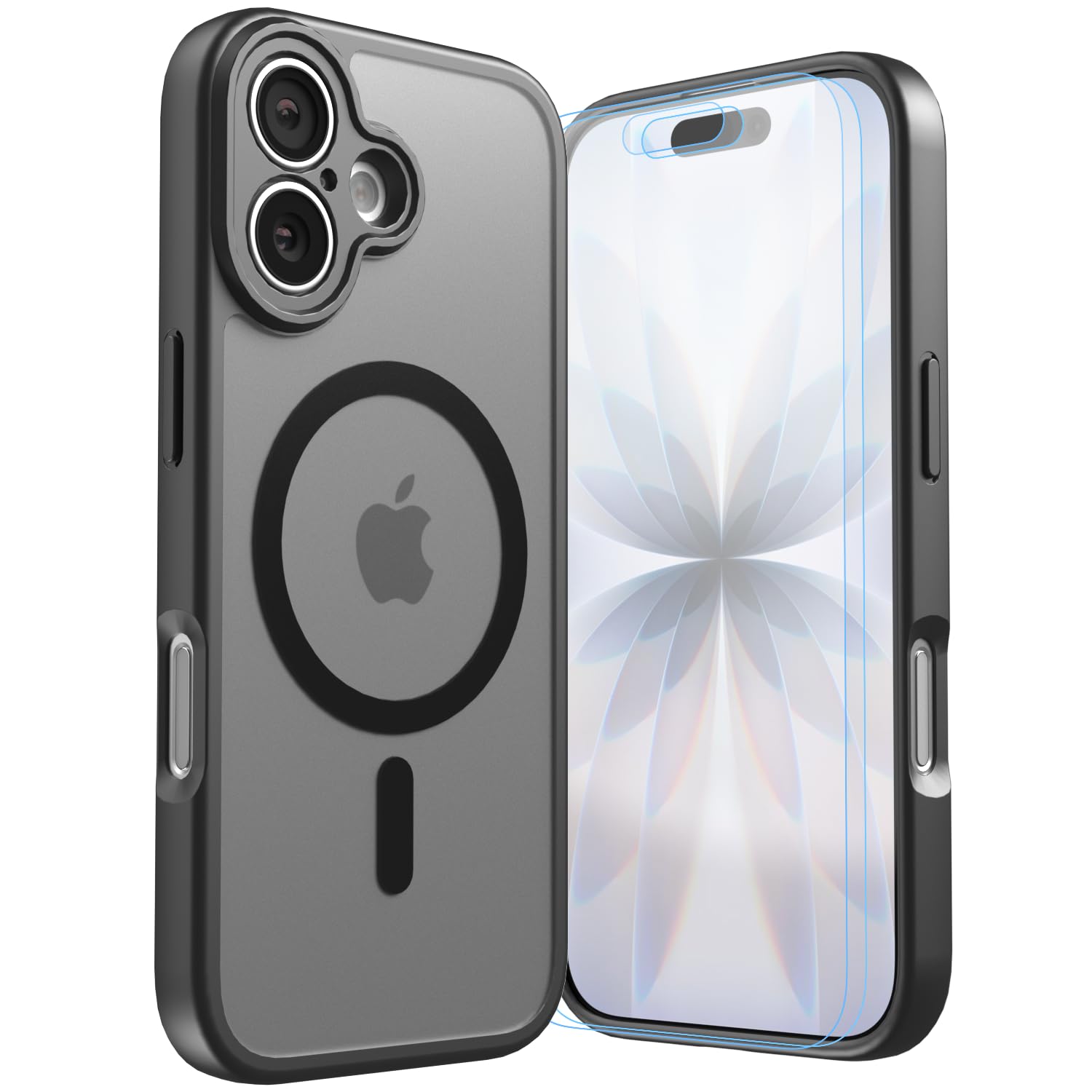 3 in 1 iPhone 17 Case with 2 Protective Films Translucent Magnetic Shockproof Pr