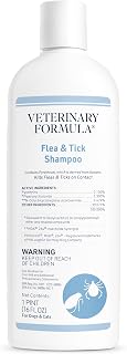 Veterinary Formula Flea and Tick Shampoo for Dogs and Cats, 16 oz | Pyrethrum Formula, Kills On Contact, Cleanses And Exfoliates Coat, Soap-Free, Paraben-Free, 12 Weeks And Older