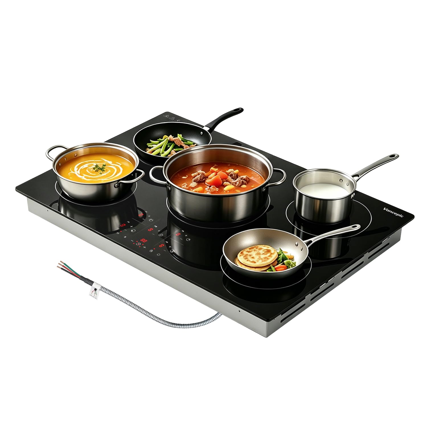 Vancepic 5 Burners Electric Cooktop, 9200W 30'' Built-in Induction Stovetop | Ma