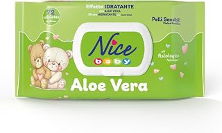 Nice Baby Aloe Vera Nappy Changing Wipes, with Aloe Vera Moisturizing Effect on Skin, Dermatologically Tested, Pack of 72 Wipes