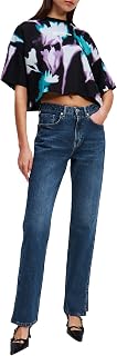 KARL LAGERFELD JEANS Women's High Rise Straight Denim with Slit