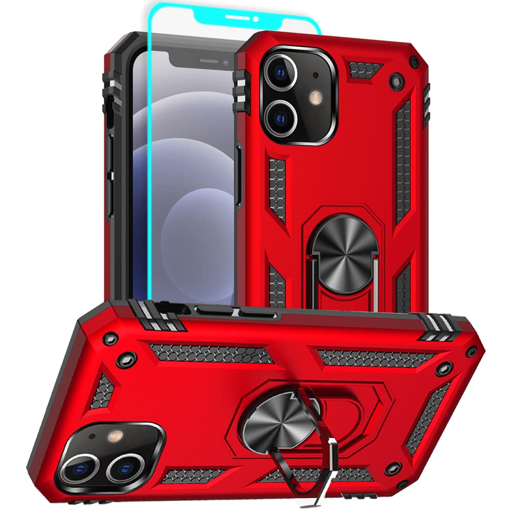 for iPhone 12 Case, iPhone 12 Pro Case with HD Screen Protector, [Military Grade