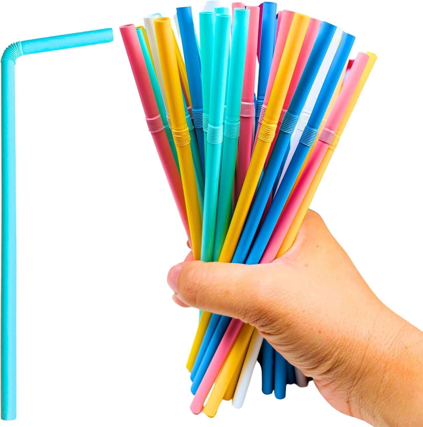 Sugarcane Straws, Flexible Drinking Straws for Smoothies, Milkshakes, Juice, Par