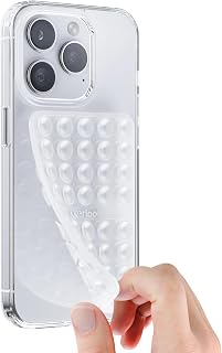 Klearlook Silicone Double Sided Suction Cup Phone Case Mount, Transparent | Sticky Phone Grip with Higher Suction Power for iPhone, Hands-Free Phone Accessories Holder for Selfies and Videos