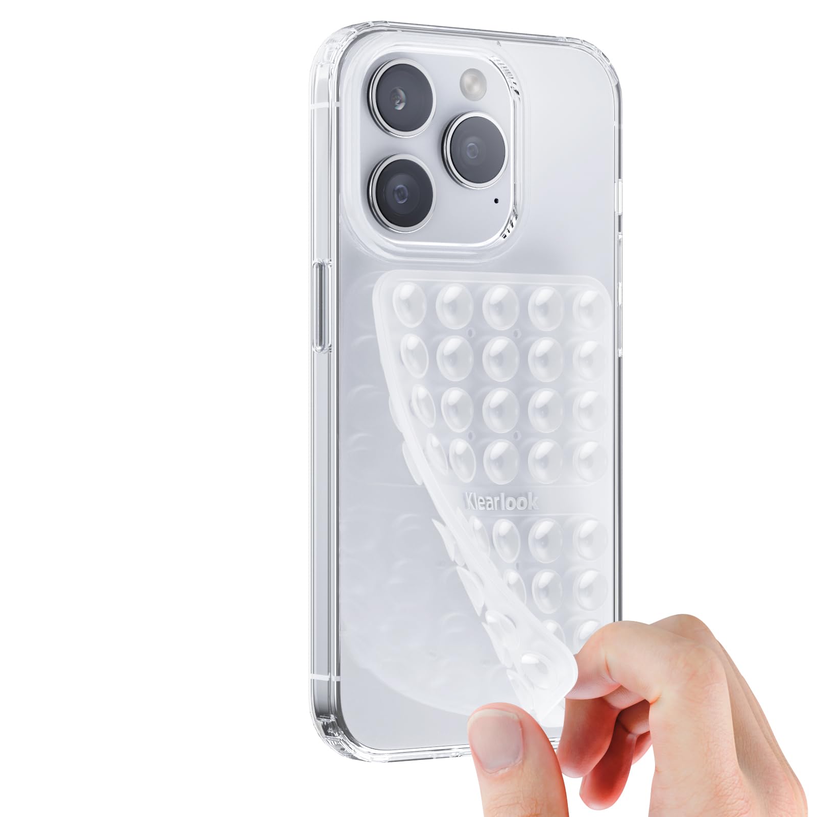 Klearlook Silicone Double Sided Suction Cup Phone Case Mount, Transparent | Stic
