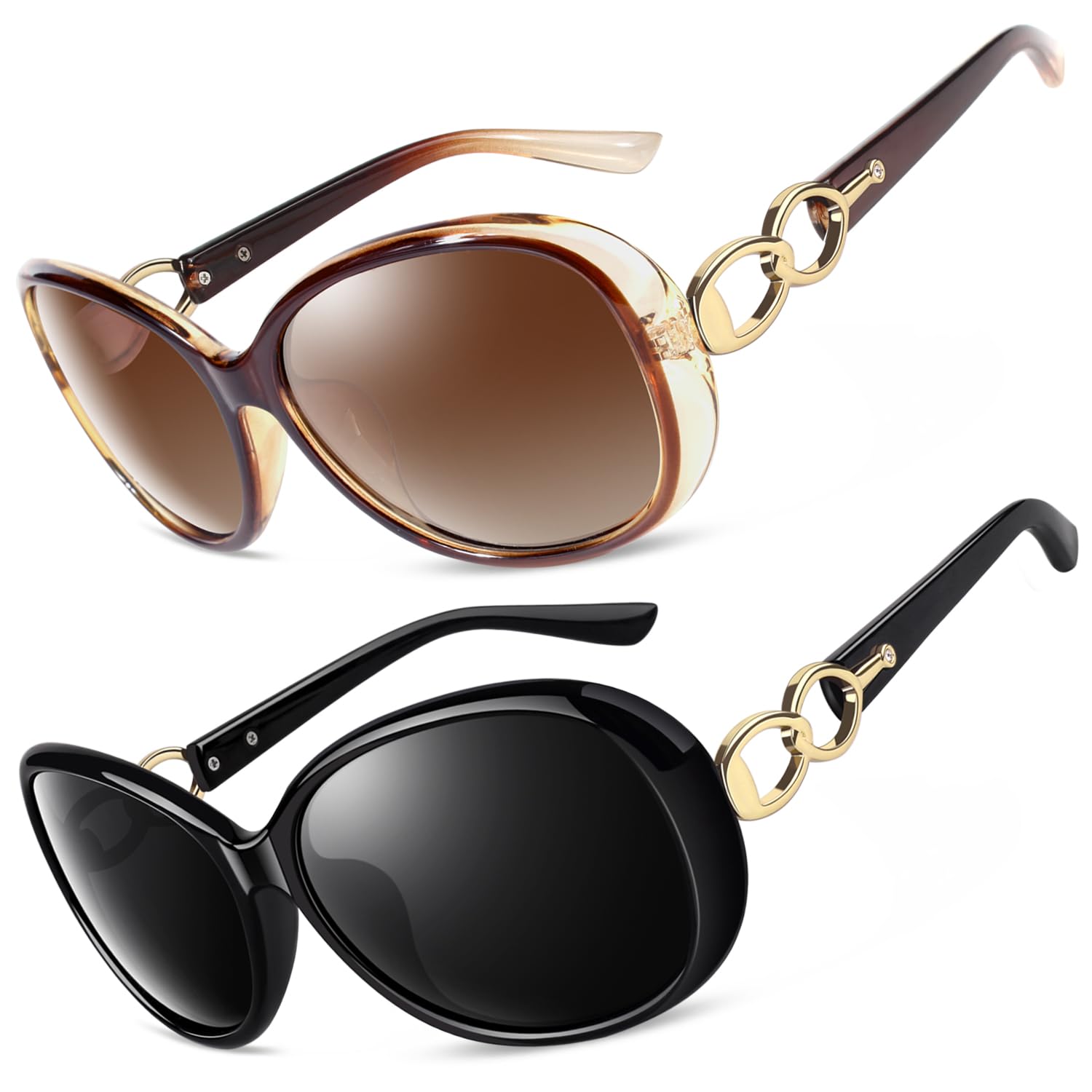 CGID Women's Polarized Retro Large Frame Designer Oversized Sunglasses UV400 Pro