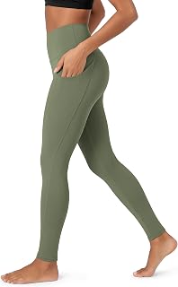ODODOS Women's High Waisted Yoga Leggings with Pockets, Tummy Control Non See Through Workout Athletic Running Yoga Pants