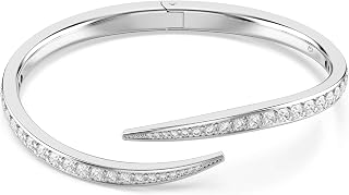 Swarovski Vienna bangle, Round cut, Swan, White, Rhodium plated