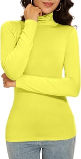 Women's Thermal Turtleneck Long Sleeve Slim Fit Lightweight Slim Fit Top Ladies Slim Fit Top (XS-2XL)
