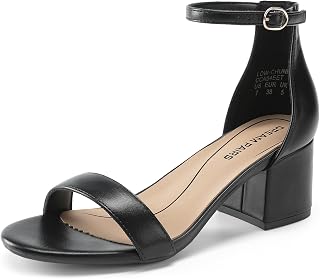 DREAM PAIRS Womens Bridal Sandals Glitter Ladies Mid Low Block Heels Ankle Strap Strappy Wedding Party Evening Prom Open Toe Shoes LOW-CHUNK