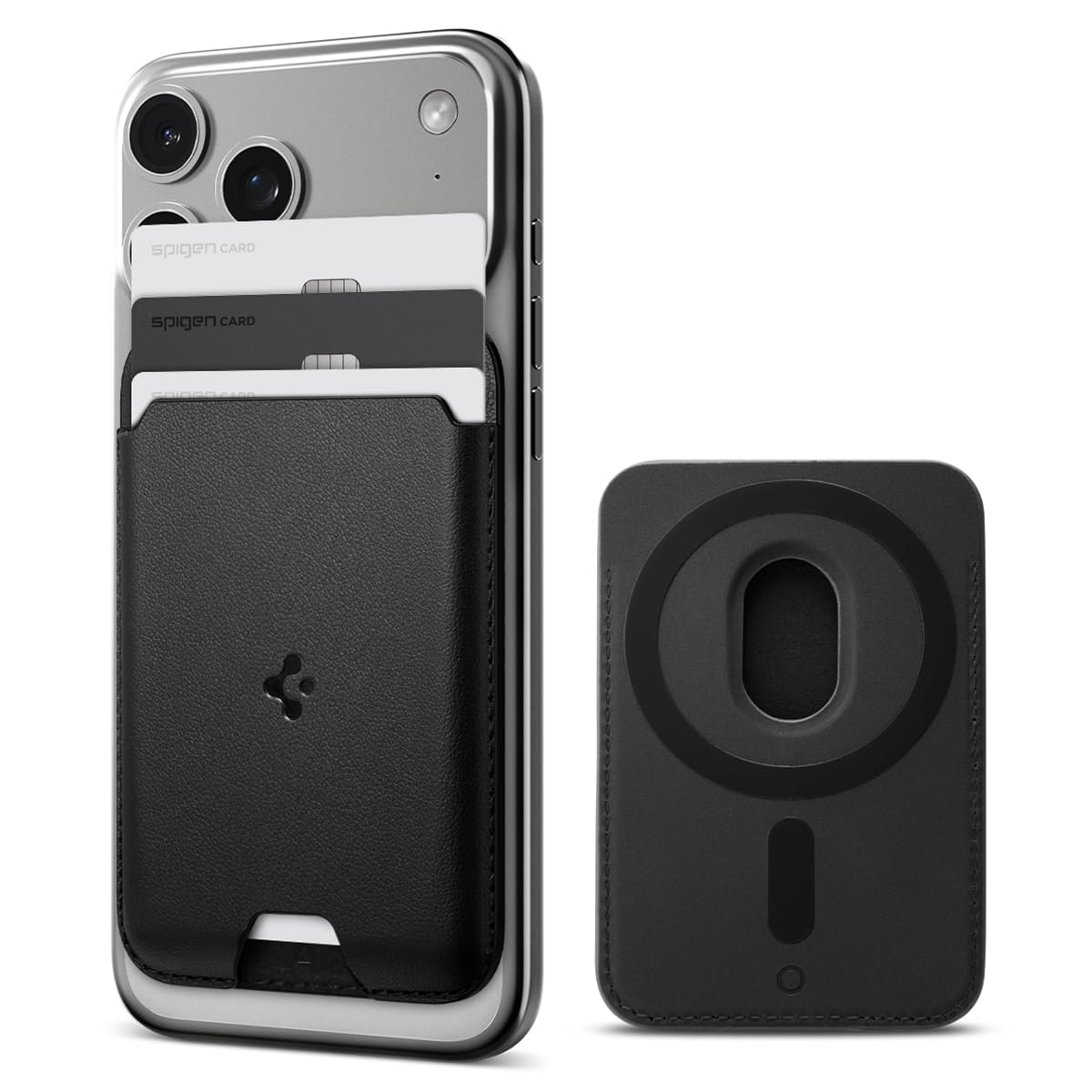 Spigen for MagSafe Wallet, Holds 3 Cards, Strong Magnet, Valentinus MagFit | Veg
