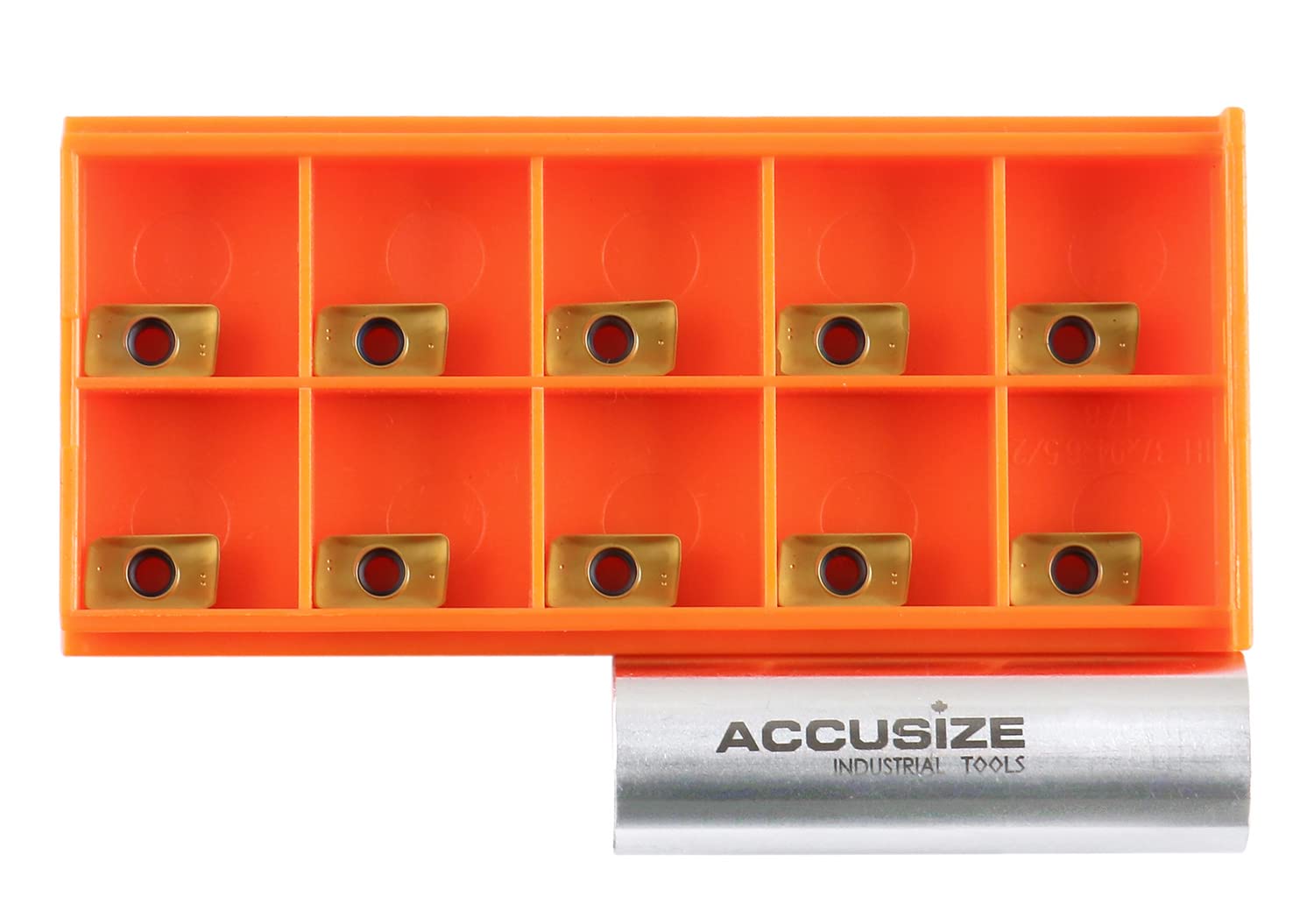 Accusize APKT11T3 Carbide Inserts, TiN Coated, Machining Steel, 10Pc | 0.244in I