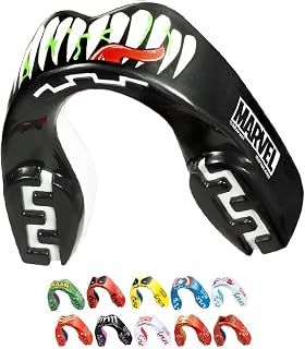 Marvel Venom Sports Mouth Guard, Youth Dual Layer Mouthguard with Case | Youth <11 Years, Black Premium Mouthpiece, Easy Fit Remoldable, Anti Gag, Football, Lacrosse, Boxing, MMA, Contact Sports