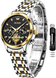 OLEVS Women Watches Business Dress Diamond Female Watches Stainless Steel Date Waterproof Two Tone Watch for Women