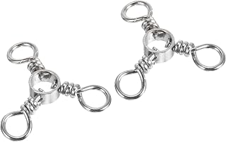 3 Way Swivel Rigs, 20 Pack 40 Lbs Stainless Steel Cross Line Terminals for Freshwater Saltwater Fishing Silver