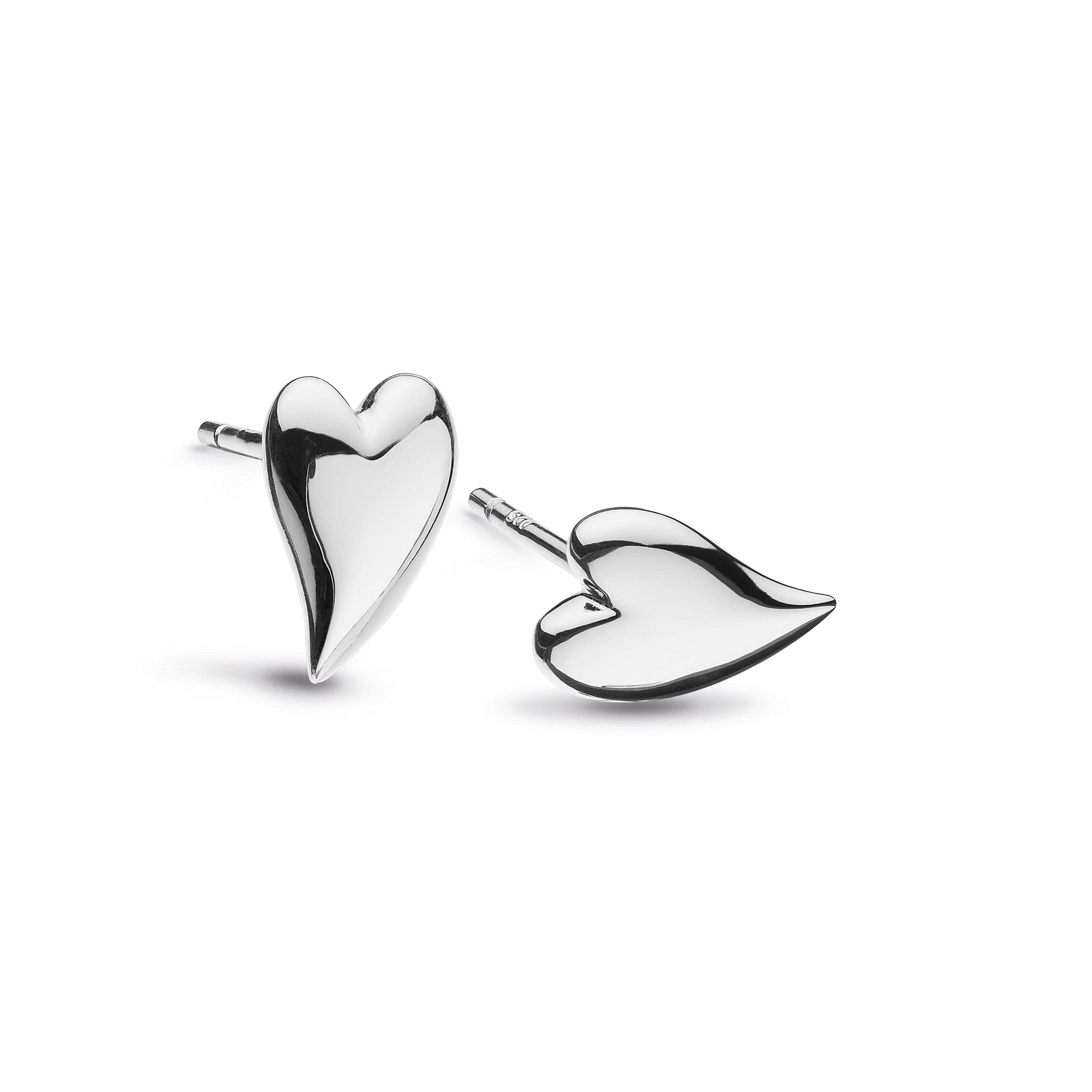 Kit Heath Desire Kiss Mini Heart Stud Earrings - Sterling Silver, Delicate & Tim