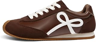 Coutgo Scarpe da ginnastica da donna, con lacci, alla moda