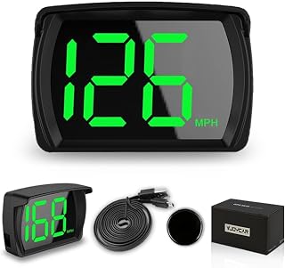 VJOYCAR New Speedometer HUD GPS Digital Speed Meter MPH Speedo Head Up Display for Cars Trucks, USB Cable Plug &amp; Play (G20-Only Green)
