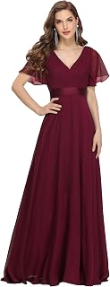 Ever-Pretty 09890 Women's High Elasticity V Neck A-Line Slit Empire Style