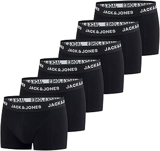 JACK & JONES - Men's Boxer Briefs 6 Pack Stretch Underwear Cotton Underwear Black Red Green Blue Grey S M L XL XXL 3XL