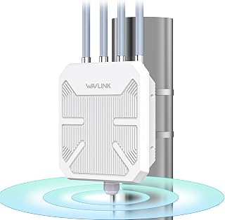 WAVLINK AX1800 Outdoor WiFi 6 Extender, Long-Range, IP67 Weatherproof | Compatible with Starlink, Outdoor Access Point with Engineered Antennas, PoE Power Supply, Ideal for Yard, Farm, RV & Garage.
