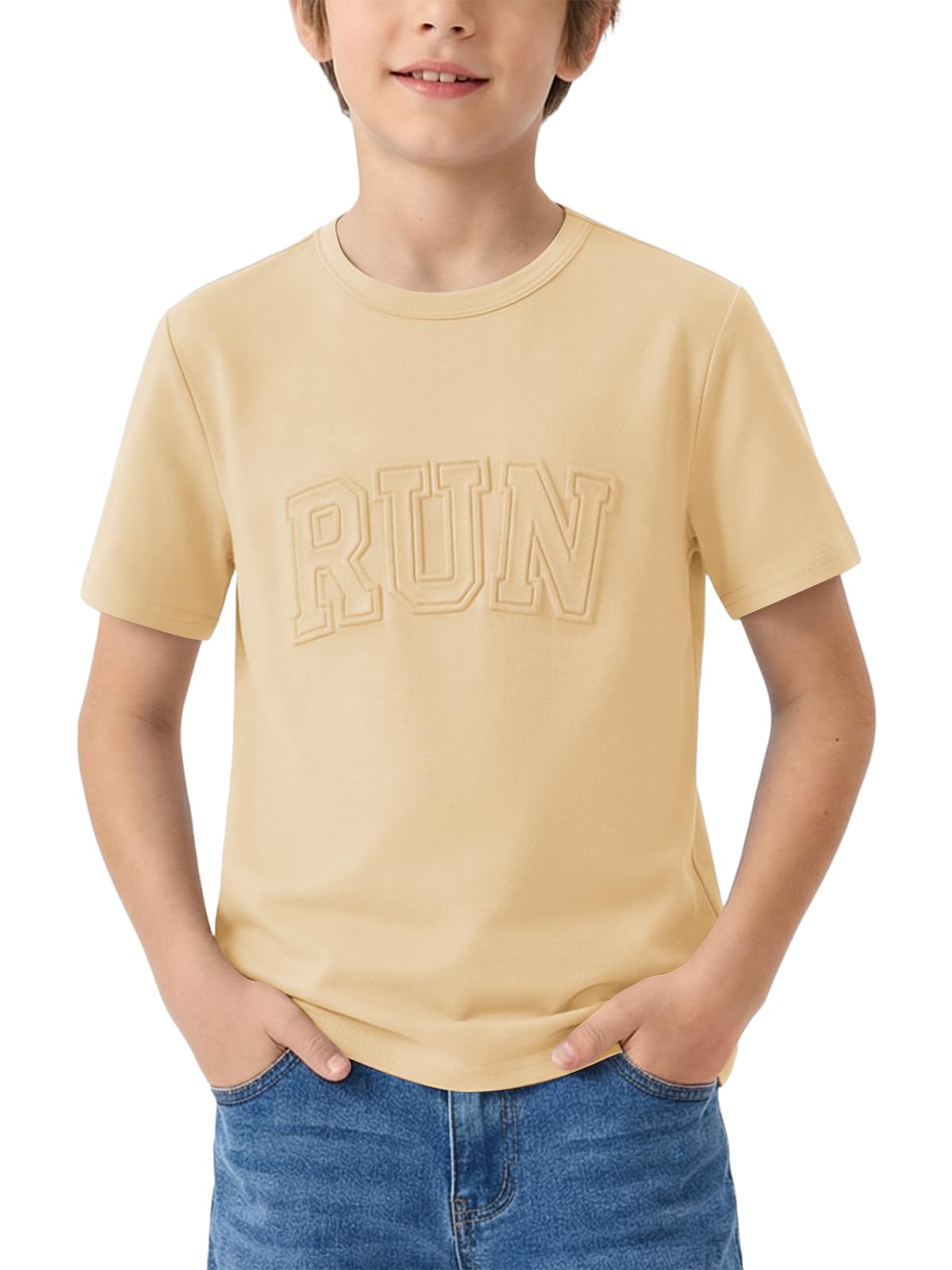 Haloumoning Camisetas de manga corta para niños, de verano, informales, cuello r