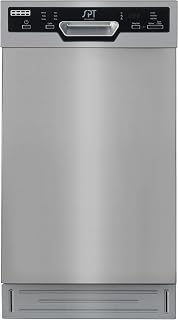 SPT SD-9254SSB 18″ Wide Built-In Stainless Steel Dishwasher w/Heated Drying, ENERGY STAR, 6 Wash Programs, 8 Place Settings and Stainless Steel Tub