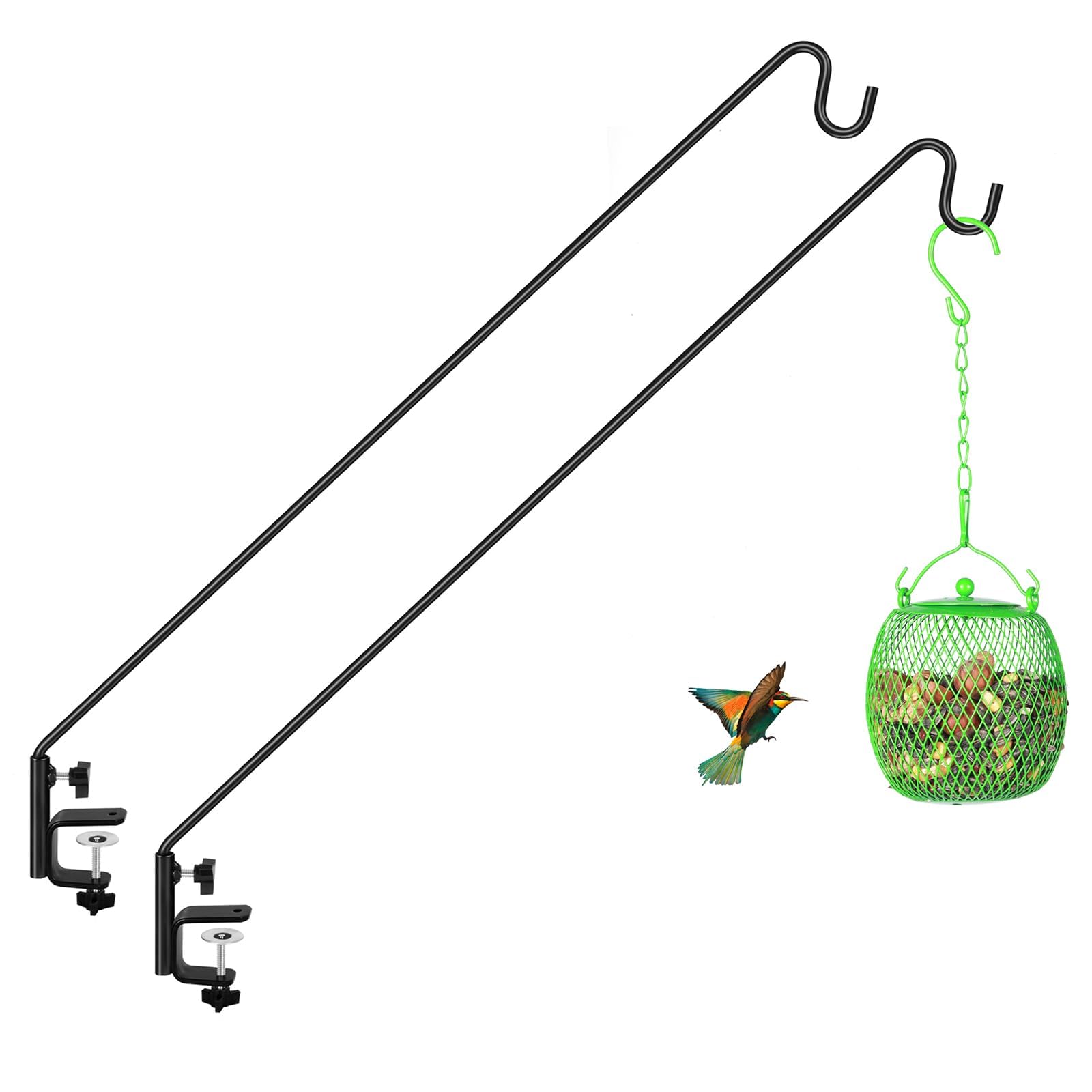 ERYTLLY 2 Packs 3 Inch Clamp Deck Hook Wall PoleWall ounted Deck Hook Extensible