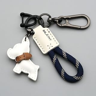 French Bulldog Keychain for Women Men - Braided Rope Car Key Fob Holder, Cute Puppy Bag Charm Accessories for Gift