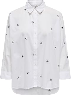 ONLY Women's Blouse Shirt Collar Box Fit Cuffs Button Front Comfortable Chic