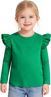 Toddler Baby Girls Solid Color Ruffle T Shirt