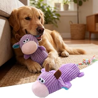 Interactive Dog Chew Toy, Soft Plush Dog Toys for Small Medium Large Dogs Durable Indoor Play Toy for Chewing and Relieving Boredom