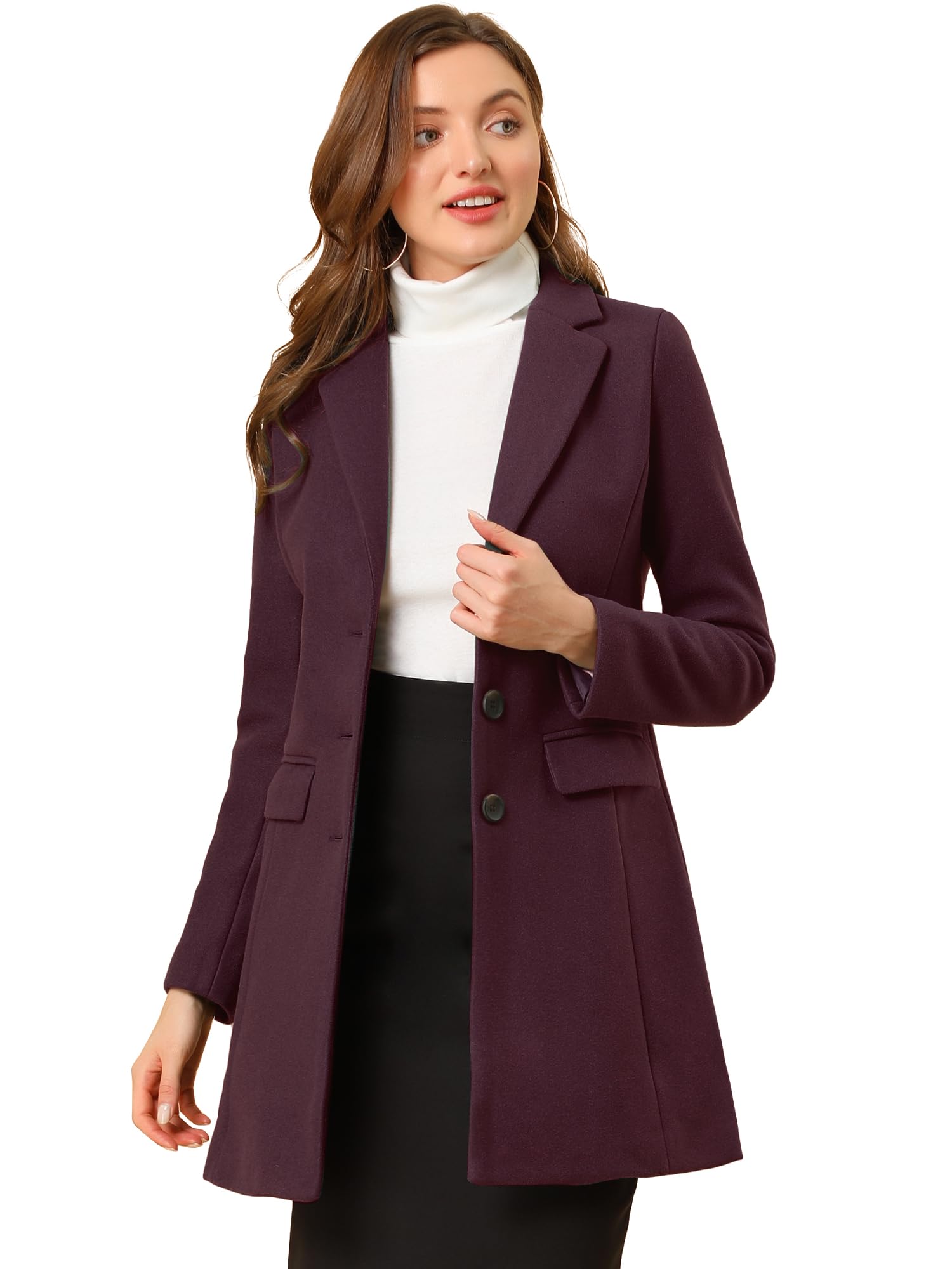 Allegra K Basic Coat Basic Coat Women