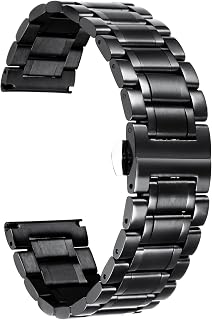 BINLUN Stainless Steel Watch Bands 12mm-24mm Replacement Smart Watch Straps with Straight&Curved Ends Universal fit for Samsung Galaxy Watch 6/5/4/3,Fit for Garmin Watch Women/Men