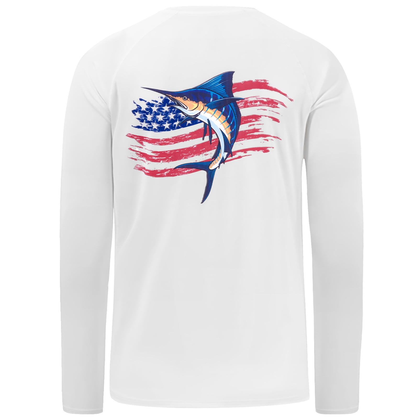 BASSDASH Men's Long Sleeve Fishing Shirt with Fish Print UPF 50+ Sun Protection,