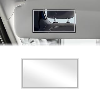 Adiwo Auto Sun Visor HD Makeup Mirror, Self-Adhesive Car Vanity Mirror, Universal Car Interior Cosmetic Mirror, Stainless Steel Car Visor Mirror, for Car Truck SUV Rear View Seatback Mirror,1PCS