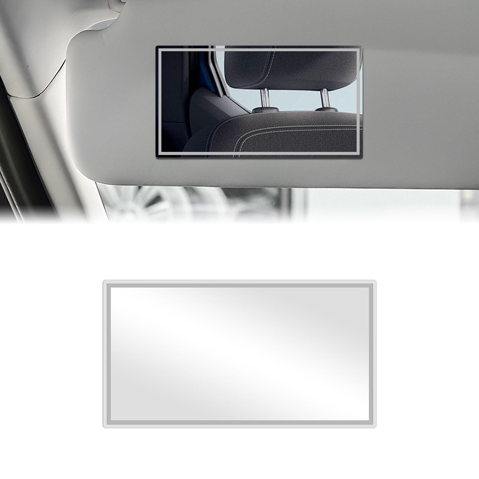 Adiwo Auto Sun Visor HD Makeup Mirror, Self-Adhesive Car Vanity Mirror, Universa