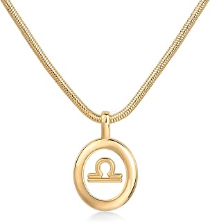 PAVOI 14K Gold Plated Unique Floating Zodiac Pendant Necklace for Women