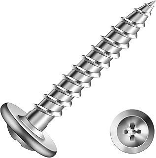 #8 x 1 Inch Wood Screw 100Pcs 410 Stainless Steel Standard Thread Truss Head Fast Self Tapping by SG TZH