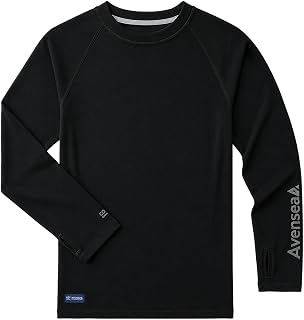 Boys UPF 50+ Rash Guard, Long Sleeve Cooling Swim Shirt for Kids