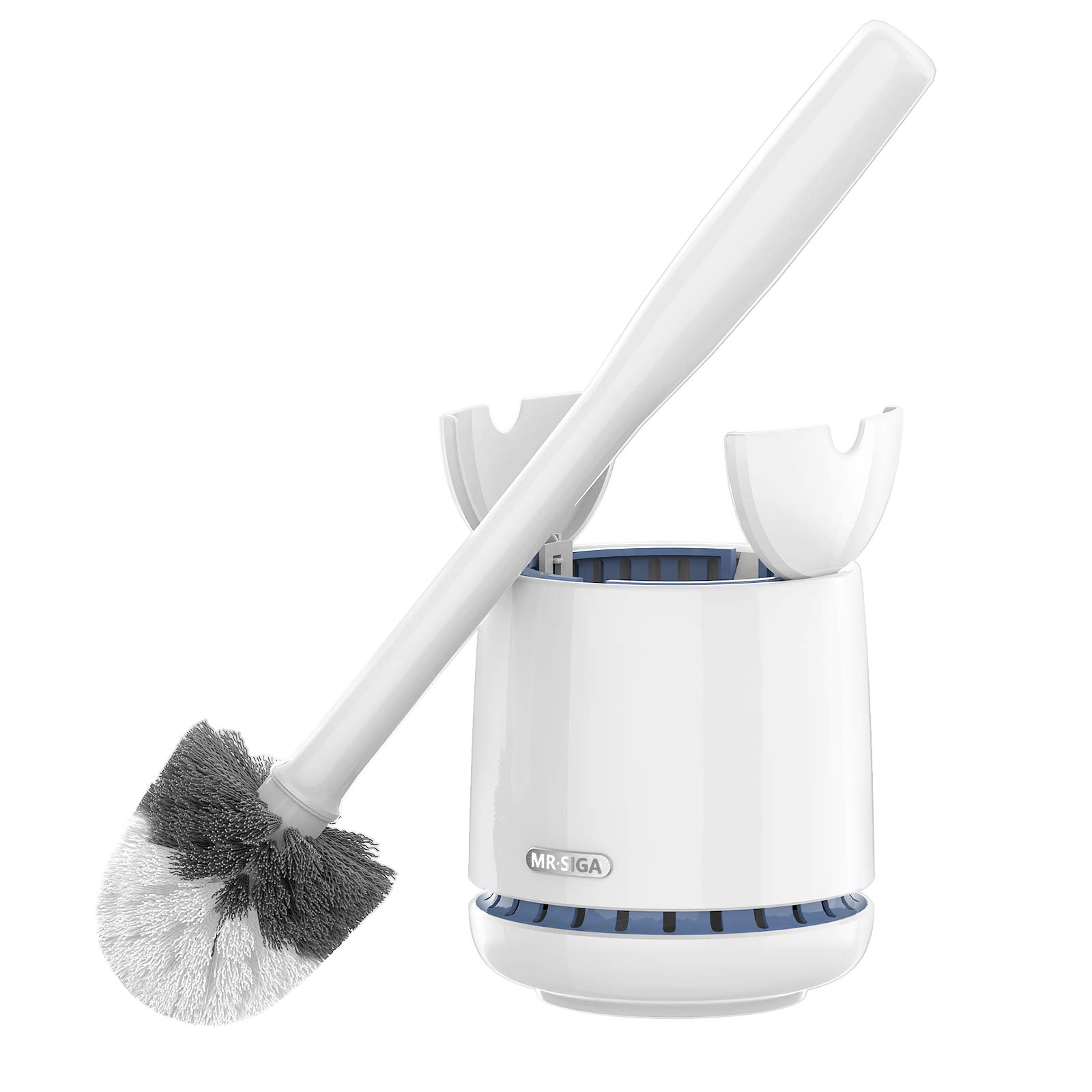 MR.SIGA Toilet Bowl Brush and Holder, Sturdy Long Handle, White, 1 Pack | Automa