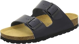 AFS-Schuhe 2100 Women's Fashion Mules Made of High Quality Genuine Leather – Made in Germany – Navy Blue, UK 8