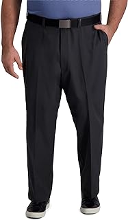 Haggar Herren Big and Tall Cool Right Performance Flex Solid Classic Fit Flat Front Pant Freizeithosen