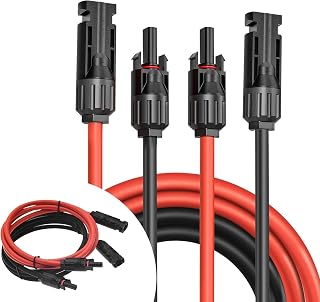 RUIZHI Solar Panel Extension Cable, 6mm² 2m Solar Panel Cable,professional solar cable, for Solar Panels,for photovoltaic cable,for solar power station,IP67 waterproof plug (10AWG 2m)